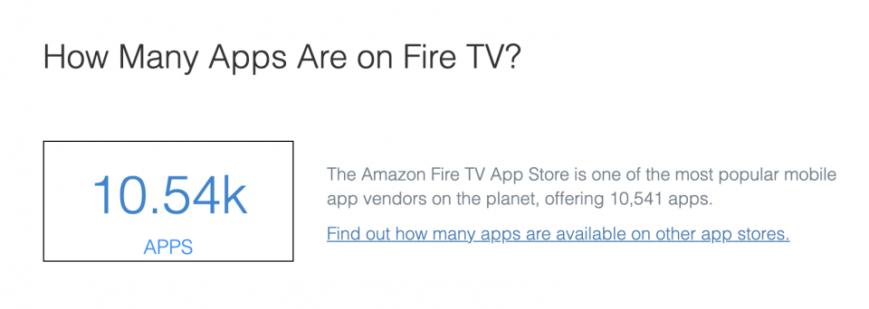 How many apps are on Amazon Fire TV — State of Connected TVs 2020